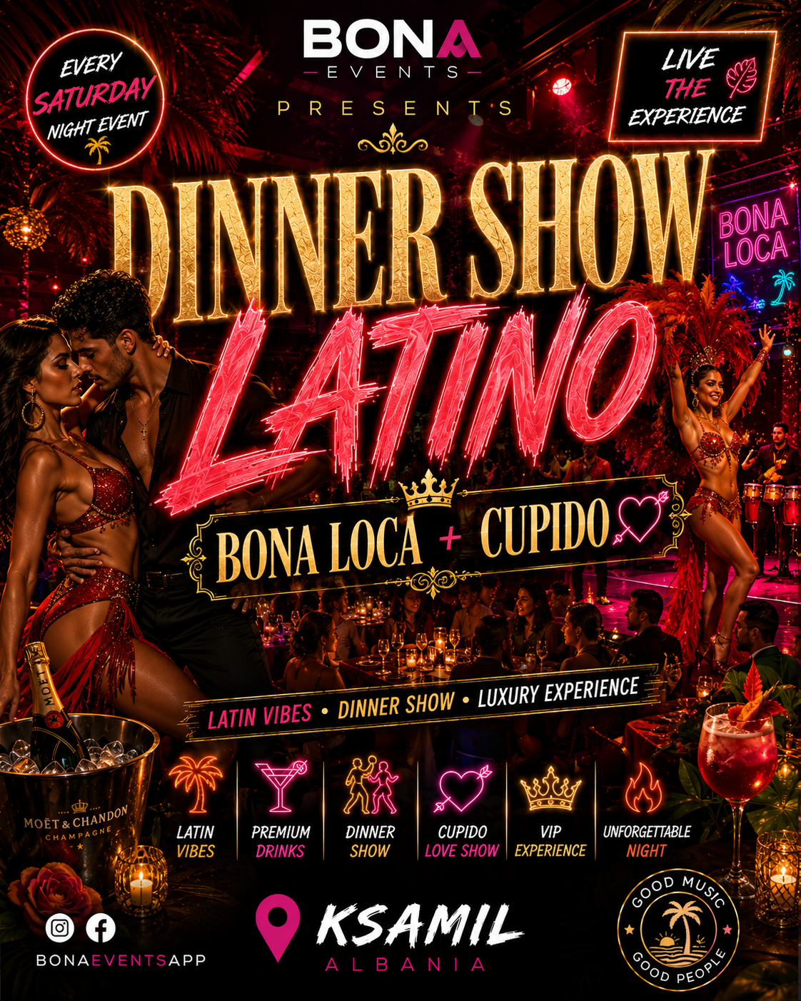 Bona Loca + Dinner Show Latino+ Cupido