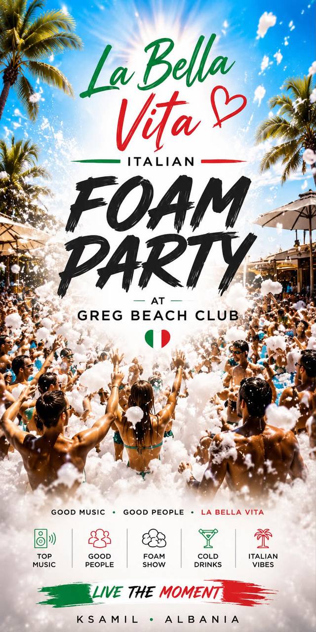 La Bella Vita Foam Party Greg (1 DRINK)