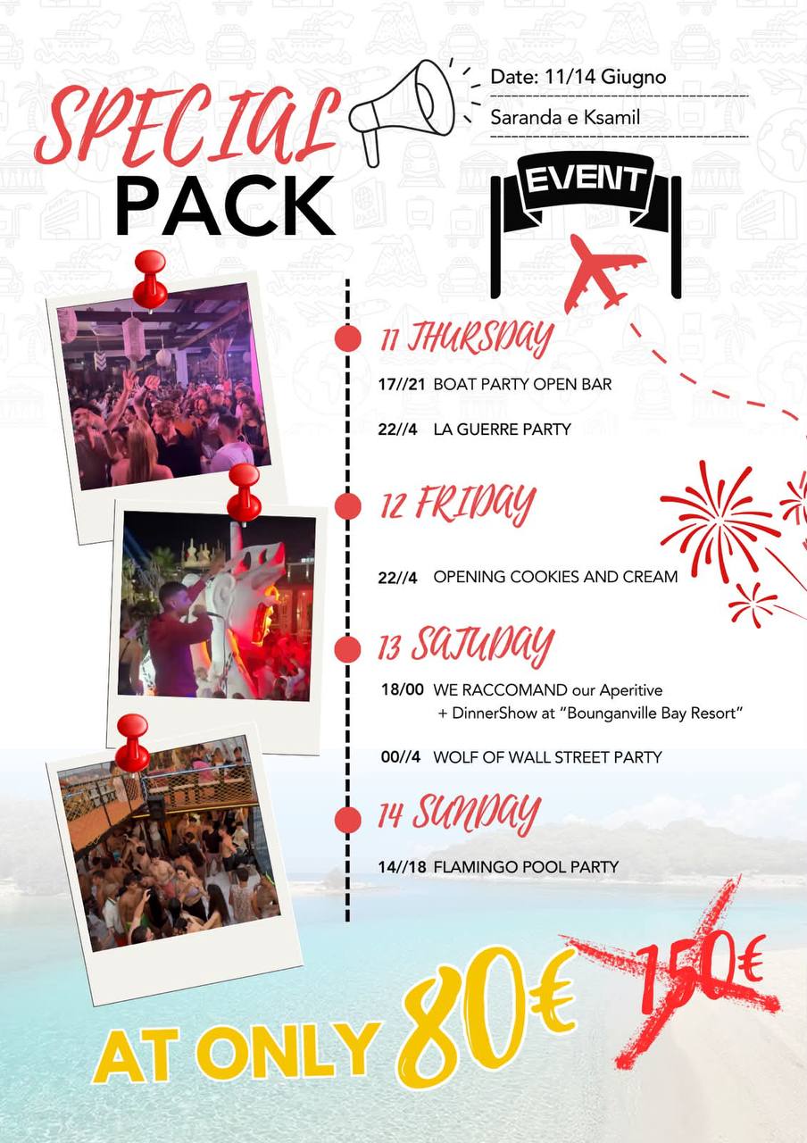 4 Days Pack (11-14 Giugno)